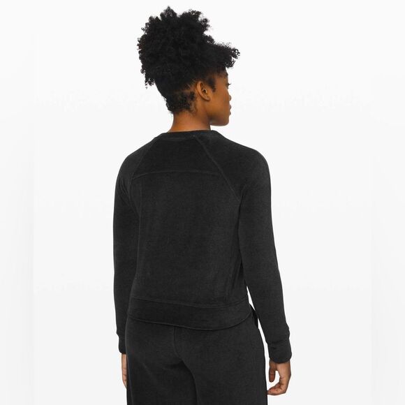 Lululemon Every Moment Crew Sweatshirt Heathered Black (Charcoal) Size 12 - Picture 2 of 4